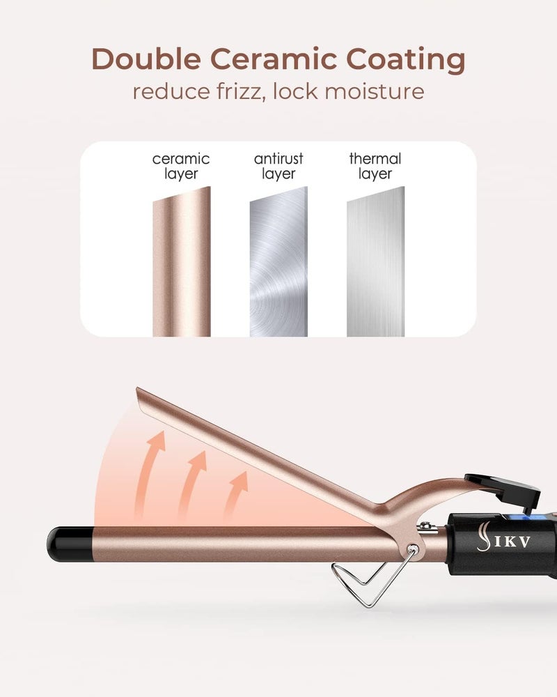 IKV 3/4 Inch Extra Long Barrel Curling Iron, Ceramic Tourmaline Curling Wand Professional Dual Voltage - Image 4